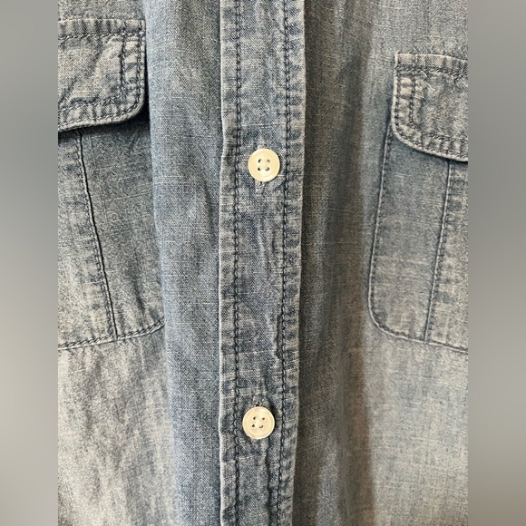 Chico’s Denim 3/4 Roll-up Sleeve Button Down Shirt Women’s Size Large - Picture 7 of 16